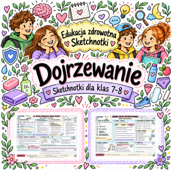 Sketchnotki Edukacja zdrowotna klasy 7-8 – Dojrzewanie (nowa PP)