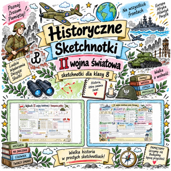 Sketchnotki Historia klasa 8 – II wojna światowa