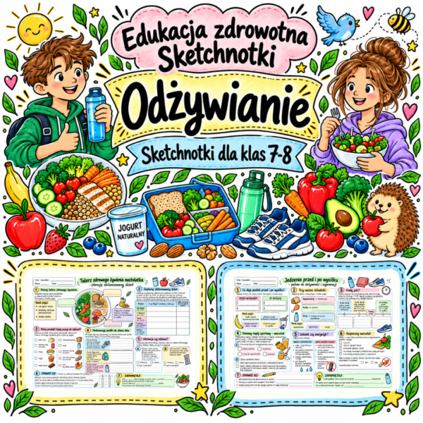 Sketchnotki Edukacja zdrowotna klasy 7-8 – Odżywianie (nowa PP)