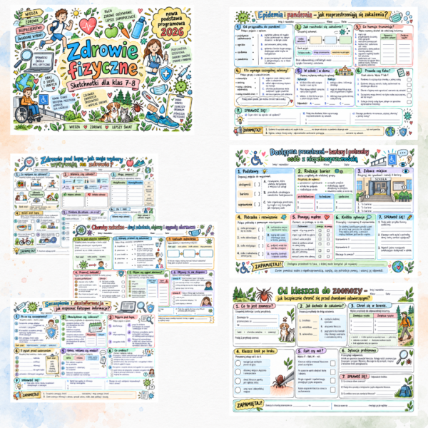 Sketchnotki Edukacja zdrowotna klasy 7-8 – Zdrowie fizyczne (nowa PP)