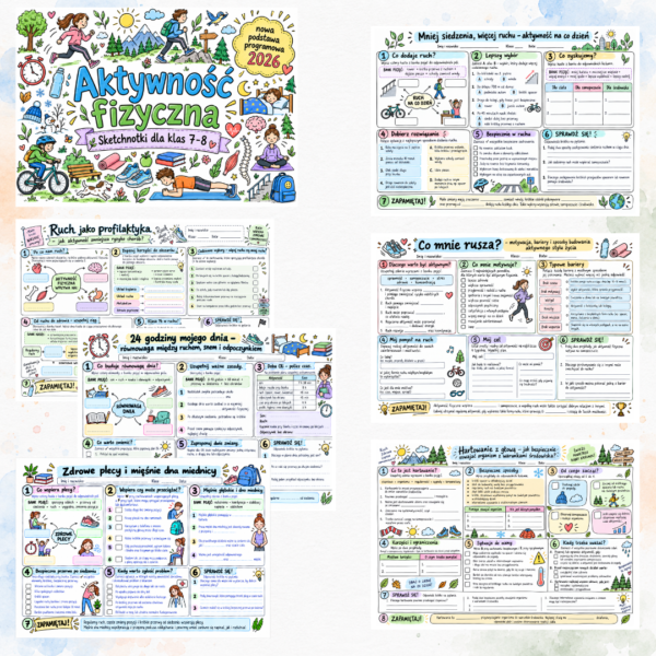 Pakiet sketchnotek Edukacja zdrowotna klasy 7-8 (nowa PP)