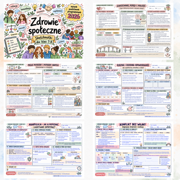 Pakiet sketchnotek Edukacja zdrowotna klasy 7-8 (nowa PP)