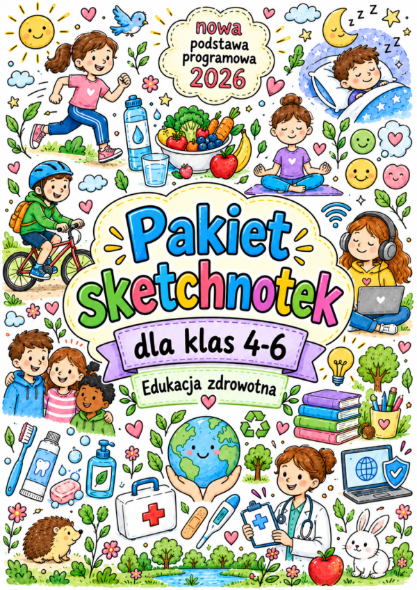 Pakiet sketchnotek Edukacja zdrowotna klasy 4-6 (nowa PP)