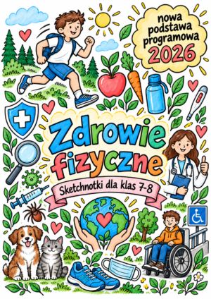 Zdrowie fizyczne klasa 7-8 - plakat Sketchnotki Edukacja zdrowotna klasy 7-8 – Zdrowie fizyczne (nowa PP)
