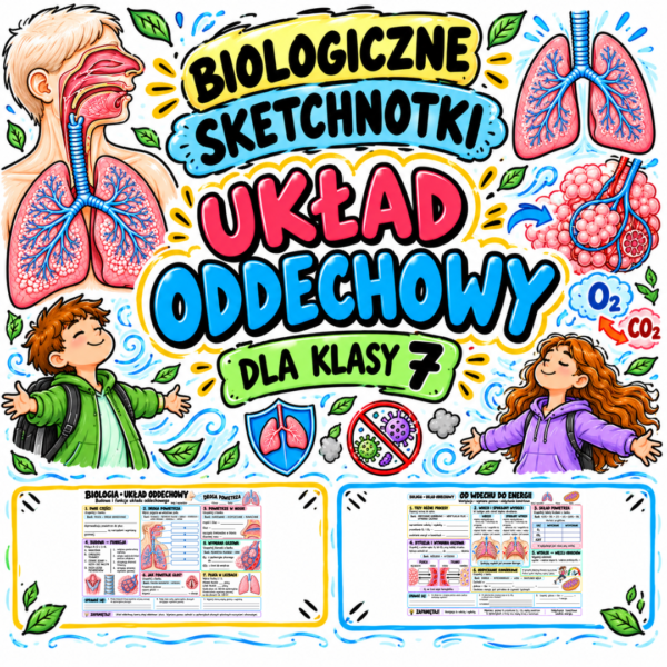 Sketchnotki Biologia klasa 7 – Układ oddechowy