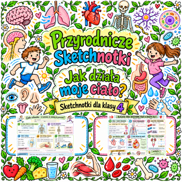 1 Sketchnotki Przyroda klasa 4 – Jak działa moje ciało? (nowa PP)