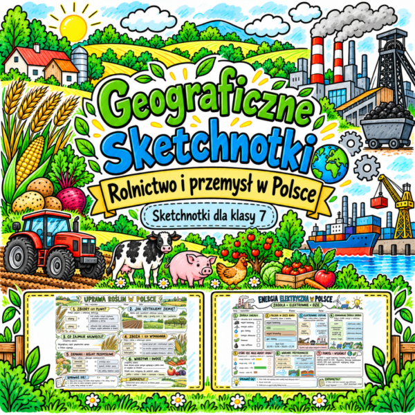 Sketchnotki Geografia klasa 7 – Rolnictwo i przemysł Polski
