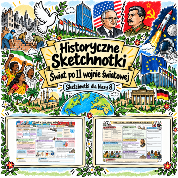 Sketchnotki Historia klasa 8 – Świat po II wojnie światowej