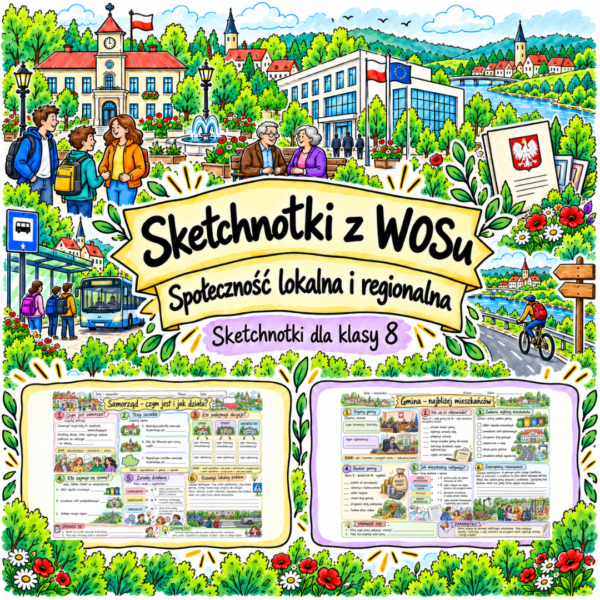 1 Sketchnotki WOS klasa 8 – Społeczność lokalna i regionalna
