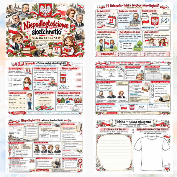 Sketchnotki Niepodległościowe klasy 1-8