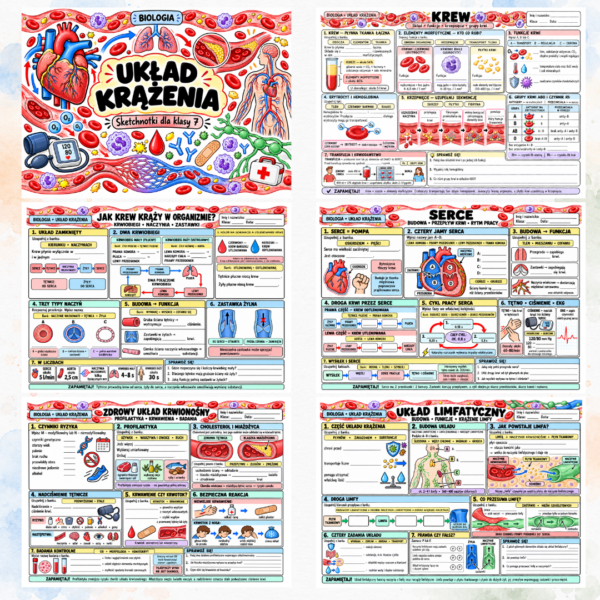 Sketchnotki Biologia klasa 7 – Układ krążenia
