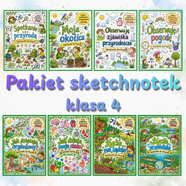 Pakiet sketchnotek Przyroda klasa 4 (nowa PP)