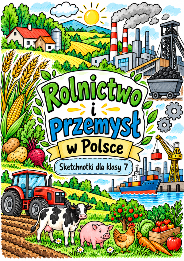 Sketchnotki Geografia klasa 7 – Rolnictwo i przemysł Polski